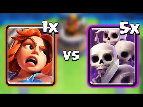 Valkyrie vs 5x Skeleton Army   Clash Royale