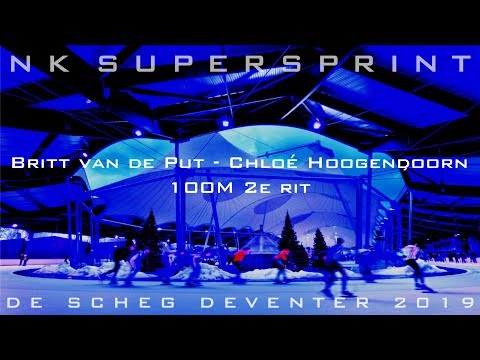 Britt van de Put - Chloé Hoogendoorn 100m 2e rit NK Super Sprint De Scheg Deventer 2019