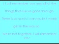I Will Remember You (Lyrics)-Ryan Cabrera