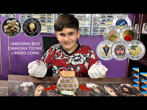 CANADIAN COIN ROLL HUNTING TOONIE AND MORE | Unboxing $625 for Coins Hunting!!!