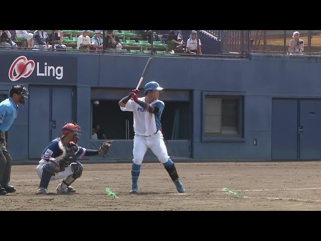 【ファーム】直球を振り抜いた!! ファイターズ・有薗直輝 点差を広げる3ランホームラン!!  2024年8月14日 北海道日本ハムファイターズ 対 オイシックス新潟アルビレックスBC