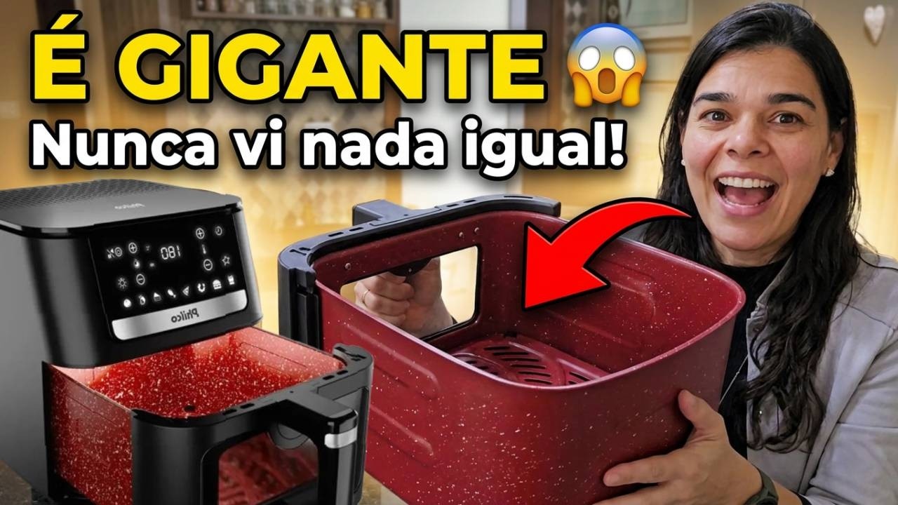 Miniatura da avaliação em vídeo de Fritadeira Sem Óleo Philco PAF90B 9L 2000W Cesto Quadrado