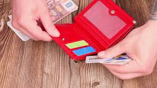 Яскравий гаманець для жінок середнього розміру з натуральної гладкої шкіри Canpellini 21814 червоний