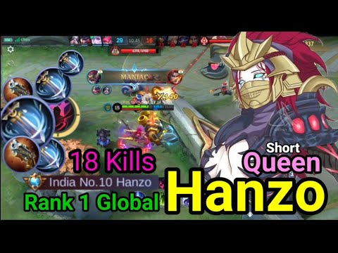 Hanzo maniac Global no.1 Hanzo short ❤️❤️😍😍🔥🔥✌️✌️ //Hanzo Queen//mobile legend BANG BANG