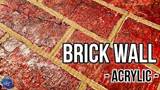 How to Paint Brick (Acrylic thick texture Brick Wall Painting)