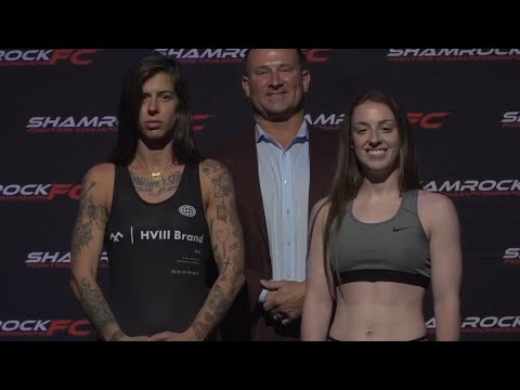 Courtney Gardell vs. Sam Kline - Weigh-in Face-Off - (Shamrock FC 340) - [Kickboxing]