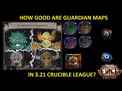 How are Shaper Guardian Map Rotations in 3.21 Crucible League?