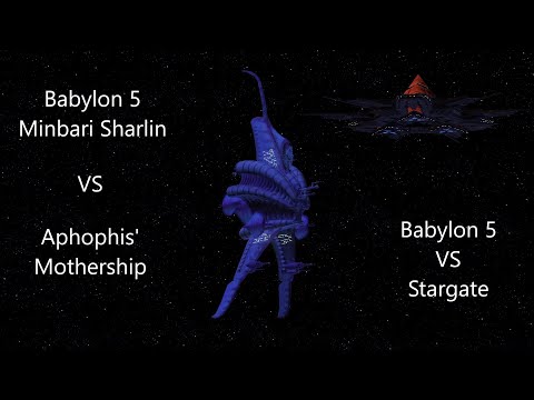 Babylon 5 Minbari Sharlin VS Aphophis Mothership | Star Trek Ship Battle Star Trek Bridge Commander