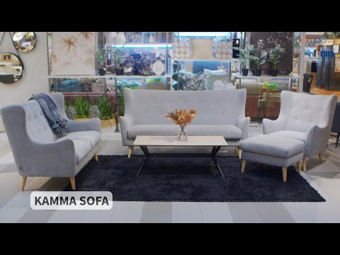 Gambar Nordia Kamma Sofa Fabric 3 Seater - Abu-abu