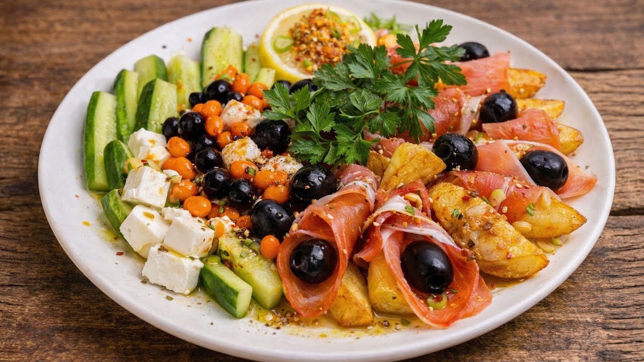 Frischer Salat mit Schinken und Feta by Gesunde Kochrezepte — recipe photo
