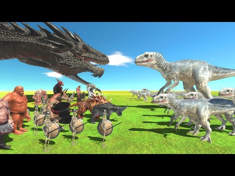 Infernals or Fantasy - Who Can Destroy ALL Indominus Rex ? Animal Revolt Battle Simulator