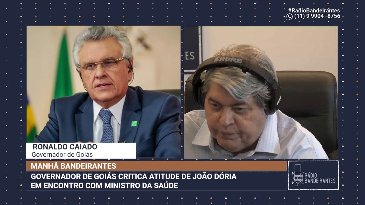RONALDO CAIADO CRITICA ATITUDE DE JOAO DORIA EM ENCONTRO O PAZZUELO