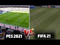 🔥 PES 2021 vs FIFA 21 | Live Broadcast Camera Gameplay Comparison | Fujimarupes