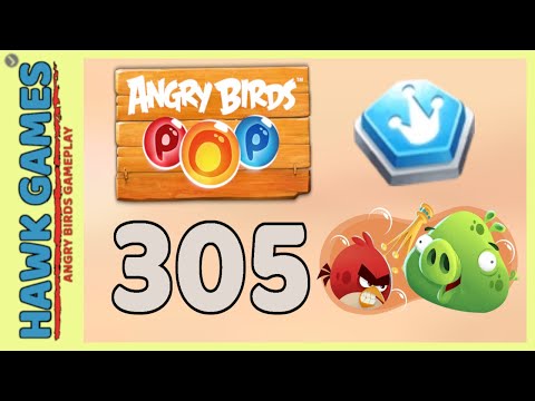 Angry Birds Stella POP Bubble Shooter Level 305 - Walkthrough, No Boosters
