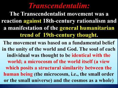 American Literary Romanticism and Transcendentalism