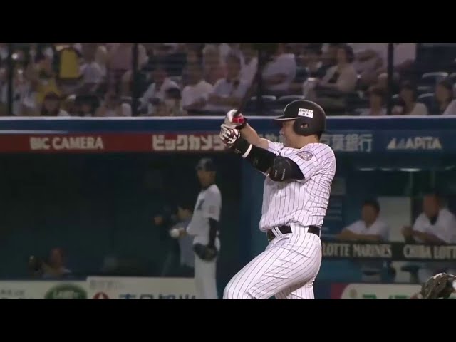 4回裏 マリーンズ・井口がタイムリー2塁打!! 頼りになるベテランの一打で同点!! 2014/7/15 M-H