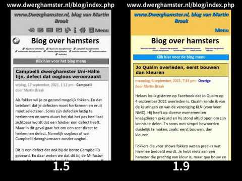 Performance verbetering Dwerghamster.nl Blog 10 september versus 25 september