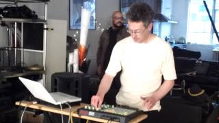 Reggie practising Sly and Reggie's live dub mix technique