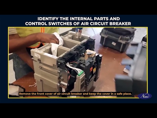 Identify the parts of circuit breaker, check its operation
