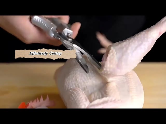 Vídeo relacionado con 2 Piezas Tijeras de Cocina Acero Inoxidable, Kitchen Scissors con Abrebotellas, Multiusos Professionales para Aves, Pescado, Huesos, Nueces, Pizza, Diseño Ergonómico, para Lavavajillas, para Regalo