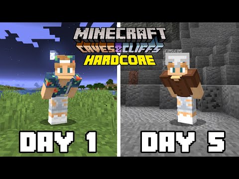 I Survived 100 Days in CAVES & CLIFFS in Hardcore Minecraft! (Part 1)
