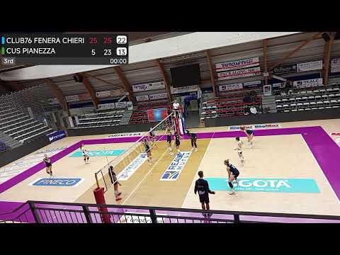 PALAFENERA-CHIERI Ore 20.30 CHIERI CLUB 76 VS CUS PIANEZZA