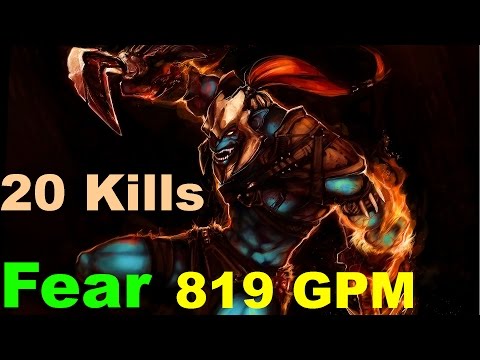 Fear Huskar 7.02 819 GPM & 20 Kills | pro Armlet Toggle Gameplay | Highlights — Dota 2 (2017)