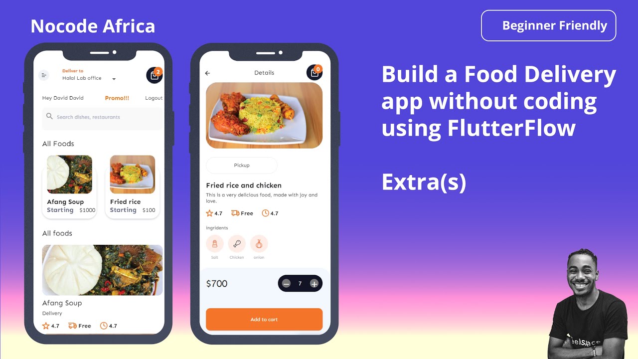 Build a Food Delivery app without coding using FlutterFlow -Extra(s)