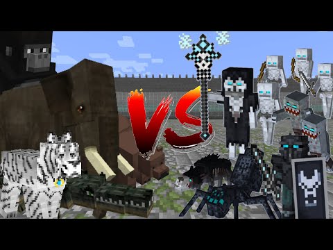 minecraft mob battle 40- animal army vs undead army 🐻🐯🐘🦞x💀☠️🧟‍♂️🧟‍♀️  🌟 EPIC🌟