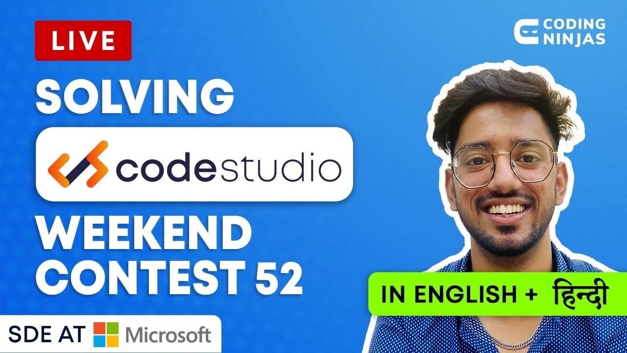Solving CodeStudio Weekend Contest 52 | Weekend Coding By Coding Ninjas | Link In Description