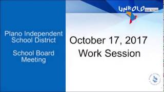 Work Session - October 17, 2017