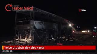 KIRIKKALE - KIRŞEHİR YOLUNDA OTOBÜS YANGINI