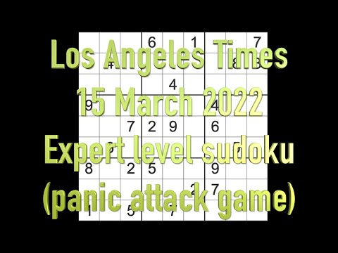 Sudoku solution – Los Angeles Times sudoku 15 March 2022 Expert level