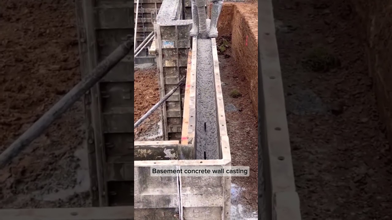 Basement concrete wall casting
