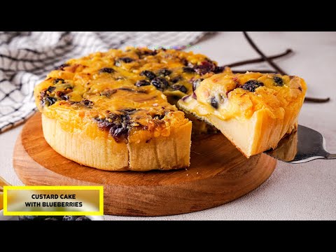 Custard Cake With Blueberries Fruit | Custard Cake Recipe | cake recipe at home | Custard