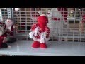 Christmas Ornament Toy Show Display Funny Red Hippo Dancing Singing Cheerleading