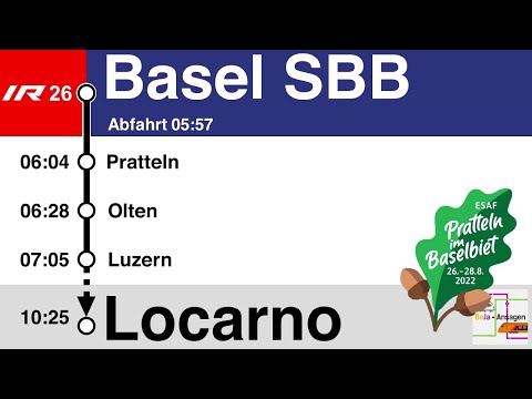 SOB Ansagen | ESAF IR26 „Treno Gottardo“ Basel SBB - Locarno | BoJa Ansagen