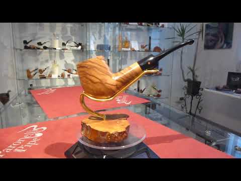 Pipa olivastro half bent fatta a mano - www.paronellipipe.it