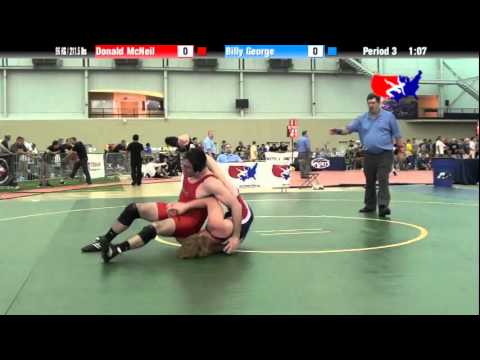 University Nat`ls FS  96 KG / 211.5 lbs: Donald McNeil vs. Billy George