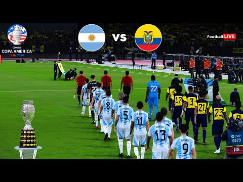 Argentina Vs Ecuador - Quarter Final Copa America 2024 - Full Match | Realistic PES Gameplay