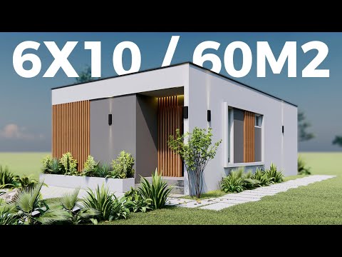 🏡 Modern House 6x10 meters / Small and modern house plan (60m²) 👈