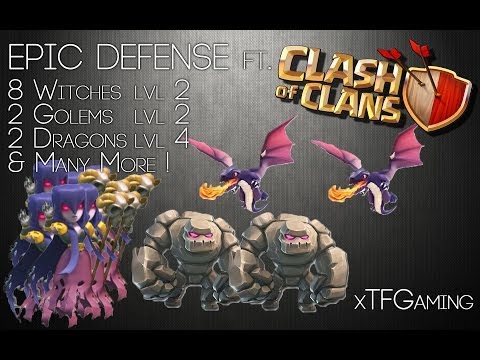 xTFGaming - CoC | Epic Defense ft. Witches, Golems, Dragons & Freeze Spells