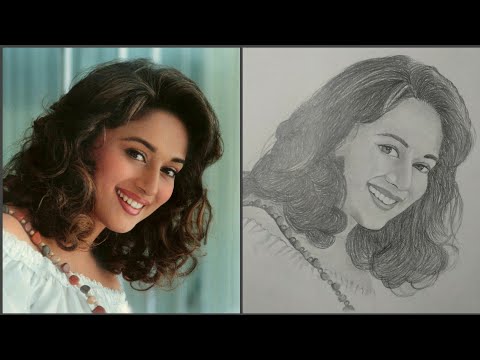 Madhuri Dixit Sketch - Ajinkya Ghule