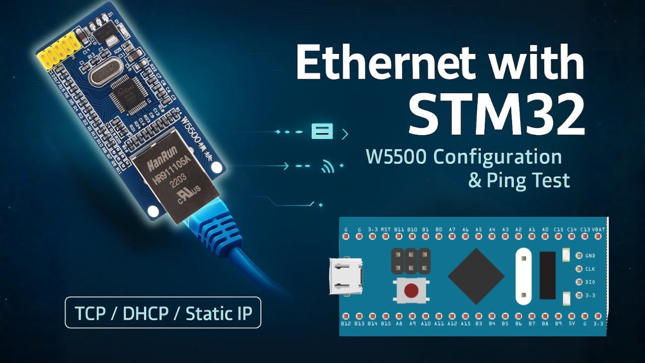 W5500 Ethernet Module with STM32 (PART 1): DHCP, Static IP & Ping | STM32F103