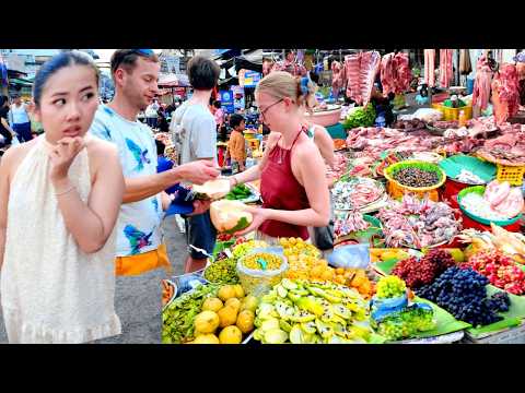 Amazing Walking Tour 2026! CAMBODIAN Street Food - Evening Toul Tom Poung Market, Phnom Penh City
