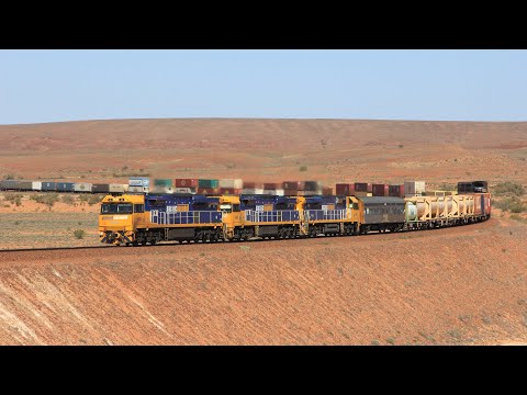 AUSTRALIA'S NEWEST LOCOMOTIVES TAKE ON THE OUTBACK - GE C44ACi & C44ESACi Engines built in Australia