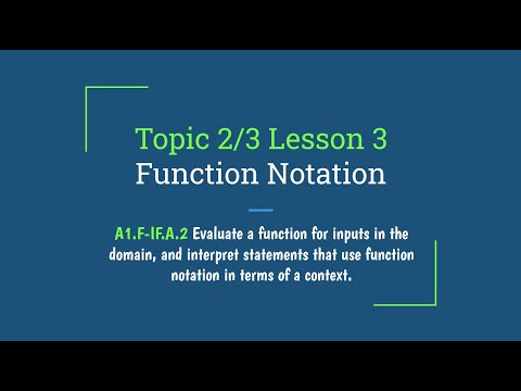 Topic 23 Lesson 3 Function Notation