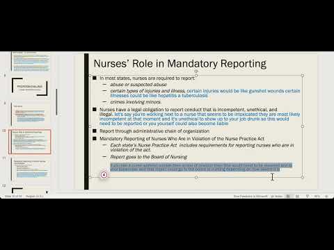 Nursing Exemplar: 49D Mandatory Reporting