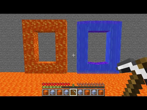 WHAT HAPPENED ? TDOUBLE LAVA & WATER PORTAL in minecraft ! Lava Water DIMENSION !