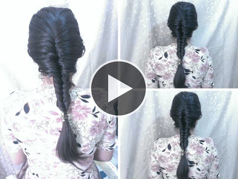 Trenza en cascada con blucles paso a paso